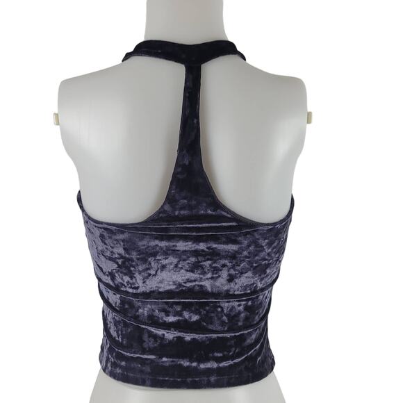 Intimately Free People Blue High Neck Stunning Velvet Tank XS - Picture 2 of 5